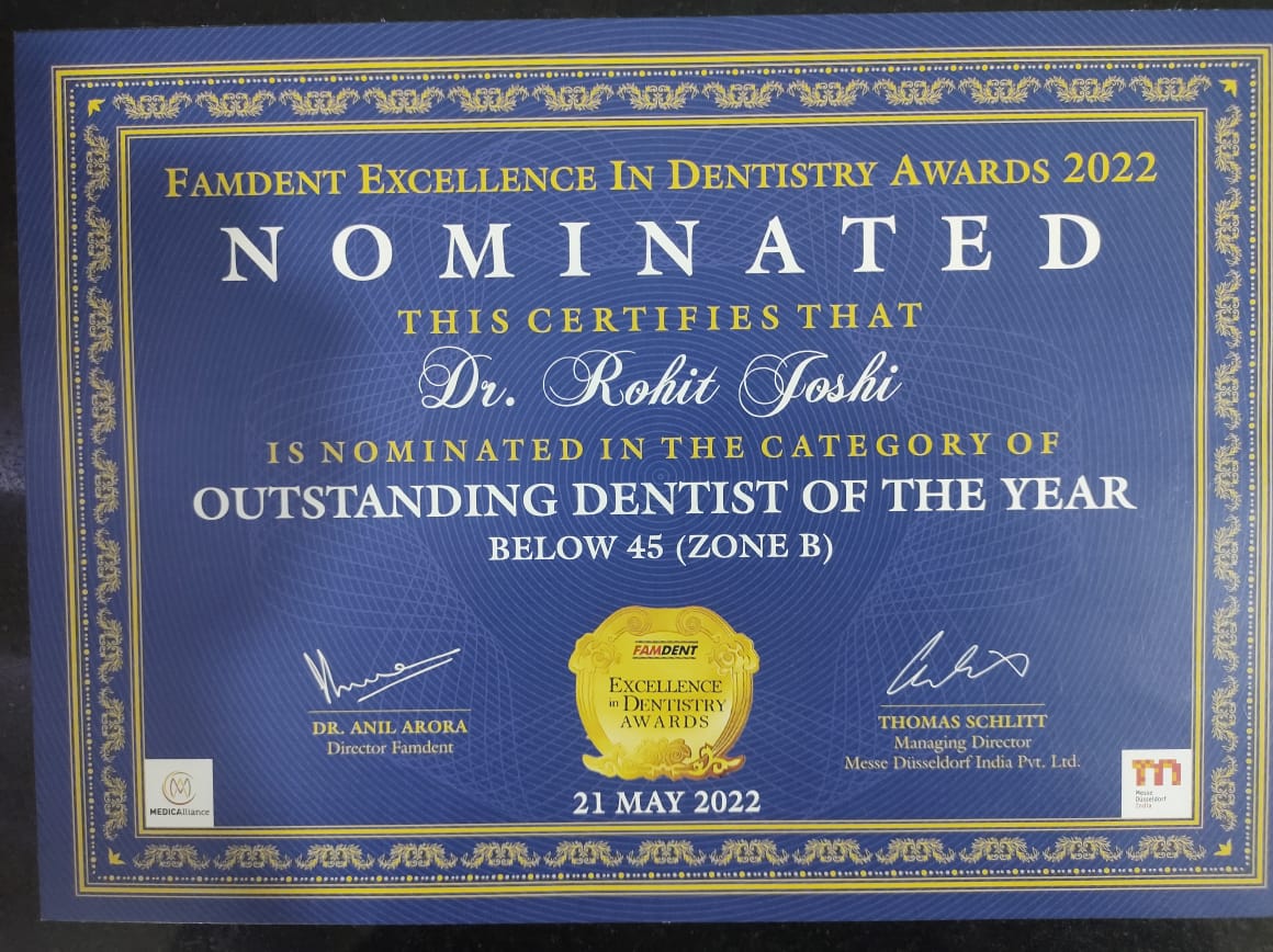Outstanding dentist-Rohit Joshi